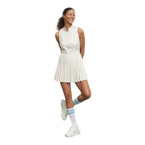 Prince Pickleball women's XL athletic Cream Pleated Skirt tennis white open back